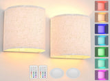 Battery Operated Wall Lights, 2 Pack Boho Decor with Remote Control, RGB Color Rustic Wall Sconces, V1171-CB-WL-MAGNET-RGB-BO-2