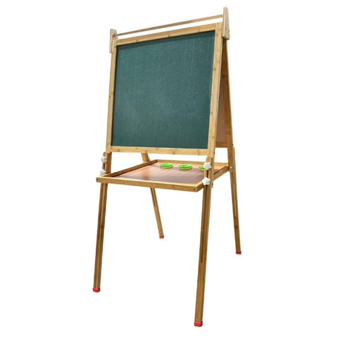 GOMINIMO Bamboo Kids Dual-Sided Art Easel with Painting and Drawing Accessories V227-3720871018001