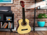 Karrera 34in Wooden Acoustic Childrens Guitar - Natural NC-34-NAT