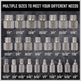 25Pc Screw Extractor Set Multi-Spline Easy Out Broken Bolt Remover Tool Hex Head V465-95324-AU