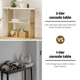 Artiss Console Table Marble Effect White&Gold MET-CST-01-MBWH