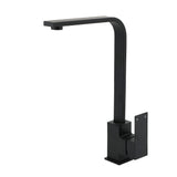 Matt Black Square Gooseneck 360 Swivel Laundry Sink Kitchen Mixer Faucet Tapware V1233-KSQ501B