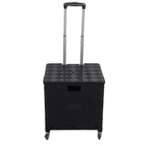 Collapsible Utility Rolling Crate Swivel Casters PP Strong with Telescopic Handle Lid Storage V1294-YM0901-3117230195711