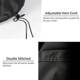 Fit30-60HP Small Outboard Motor Cover, Boat Motor Cover Black Waterproof Oxford Fabric, Sunproof, V1107-131-72949-BLK2