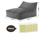 Artiss Bean Bag Chair Cover with Filler Soft Corduroy DIY Stuffed Animal Storage Bean Bag for BD-LOUNGE-S-GR-5FILLER
