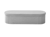 Oval Storage Ottoman Bench, Foldable Teddy Fleece End of Bed Bench, Folding Upholstered Bed Ottoman V952-BYWSZYKZDK40KOB06001V0