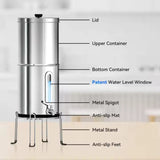 Aimex Portable Water Filter - Gravity-Fed, 304 Stainless Steel, Fluoride Removal V502-AIMEXSSGRVTFDCH