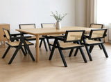 Levede 6x Black Wicker Armchair Dining Chair CH1101-BKX6