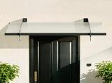 Instahut Window Door Awning Canopy 1mx1m Flat Transparent Sheet Metal Frame AWN-B-1X1-FLAT-SLD-CLR