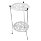 50cm Double Layer Plant Stand Iron Multifunctional Flower Rack Flower Shelf for Balcony Entryway V1294-YM0901-3111240020111