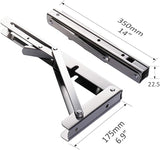 Heavy-Duty Foldable Wall Shelf Brackets 2-Pack 304 Stainless Steel Triangular Supports with V1107-CS-ZWJSJZJ14