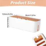 Cable Box Small White, Extension Cord Organizer for Power Stripe Surge Protector Wire V1192-AZ-W-33276