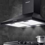 Devanti 600mm Range Hood 60cm Rangehood Black RH-D-A17-60-BK