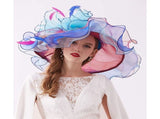 Women's Organza Saturday Horse Racing Derby Day Wide Church Hat V1366-AZ2-W-19895