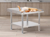 Stainless Steel Work Table, 24 x 24 x 26 Inch Commercial Food Prep Worktable, 3-Sided Backsplash V952-CFBXGGZTSBT2DPGGMV0