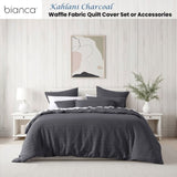 Bianca Kahlani Charcoal Waffle Quilt Cover Set King V442-BCA-QUILTCS-KAHLANI-CHARCOAL-KI