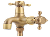 G1/2in Thread Bathroom Copper Single Cold Faucet Washing Machine Mop Pool Water Tap Retro Gold V1294-YM0901-3112200061011