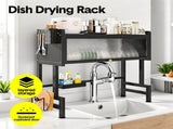 Over The Sink Dish Drying Rack Carbon Steel Dish Drainer Drying Rack 85cm Long Sink Caddy with Door V985-DISHDRYINGRACK