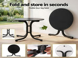 Gardeon 5PCS Outdoor Dining Set Table and Chairs Patio Furniture Garden Diamond Black ODF-DIN-5STFD-130-BK