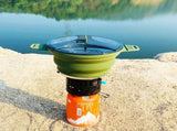 Outdoor Camping Foldable Pot, Silicone Hiking Cook Pot, Portable Picnic Cookware Set, Stainless V1265-YY-429