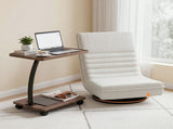 Artiss Floor Lounge 360&deg Swivel Foldable Sofa Chair and Side Table with Castors Set FLOOR-SET-03LIN-COF07