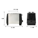 BH 002 Automatic Toaster Multifunctional 2 Slice Toaster Home Breakfast Machine AC 220V Black V1294-YM0716-3113220106211