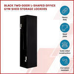 Black Two-Door L-shaped Office Gym Shed Storage Lockers V63-835101