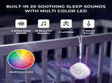 Portable White Noise Machine with 20 Soothing Sounds & RGB LED Night Light Compact Sleep Sound V1107-CS-BZYZMY