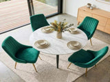 Velvet Elegance Dining Set V264-DNT-405-WHE-DNC-414V-GRN-4