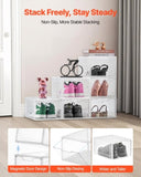 VEVOR Shoe Storage Boxes 6PCS Stackable Shoe Boxes US Size 13 Transparent White V952-KDDQTMCXXHQK0OIKQ001V0