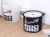 Foldable Fabric Laundry Basket Cotton Laundry Large Bag Collapsible Storage Basket V1294-YM0717-10134599