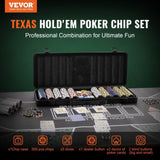 Poker Chip Set, 500-Piece Poker Set, Complete Poker Playing Game Set with Carrying Case, Heavyweight V952-PKCMTZCLAY50H2LS7V0