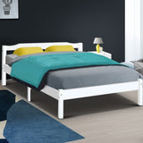 Artiss Bed Frame Double Size Wooden White LEXI WBED-C-001D-137-WH