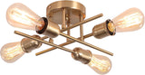 Modern Industrial Chandelier, 4 Light, Black V178-33517