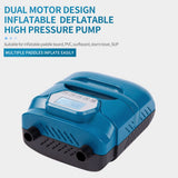 20PSI High Pressure SUP Pump Dual Motor 150W 12V DC Inflatable Deflatable Electric Air Pump with 7 V1294-YM0901-H48485