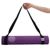Mandala Yoga Mat Premium Bundle, Includes Yoga Mat 188cm H x 61cm W, Yoga Strap & Steel Hydration V398-MA-494PRP