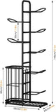 CARLA HOME 7 Tier Ball Storage Rack - Sports Organiser - Black - Basketball Storage Rack V178-36218
