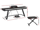 Alpha 88 Keys Electronic Piano Keyboard Digital Electric w/ Stand Stool Weighted EK-WP-88-BK-B01
