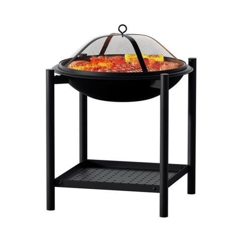 Grillz Fire Pit BBQ Grill 2-in-1 Outdoor FPIT-BBQ-5454-BK