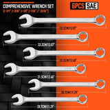 6Pc Extra Big Imperial Combination Spanner Ring Open Ended Combo Wrench Work V465-81043