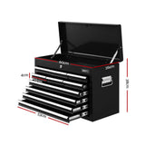 Giantz 10 Drawer Tool Box Cabinet Chest Toolbox Storage Garage Organiser Black TB-10DR-CHEST-BK