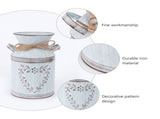 Rustic Galvanized Metal Flower Vase Bucket Planter Pot Tin Container for Garden and Country Style V1369-AZ3-W-18728