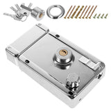 1Set Easy Install Plated Silver Door Lock with Crescent Deadbolt for Barn V1366-AZ2-W-13590