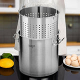 SOGA 21L 18/10 Stainless Steel Stockpot with Perforated Stock Pot Basket Pasta Strainer STOCKPOT30CMWPASTAINSERT3901