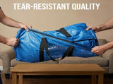 Extra Large Moving Bags, 4 Pack Blue Heavy Duty Totes For Storage with Visible Window, Wrap Around V1258-DP02-C-1095