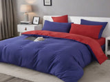 1000TC Reversible King Size Blue and Red Duvet Quilt Cover Set V493-LK-03
