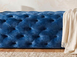 Elsa Navy Blue Velvet Ottoman-Rectangular V264-OTM-801V-BLU-NA-1
