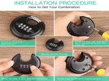 2X 4 Digit Combination Disc Padlock with Hardened Steel Shackle Combo Lock for Sheds, Storage Unit, V1369-AZ3-W-11543