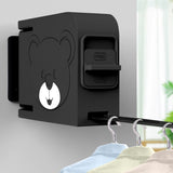 SOGA 160mm Wall-Mounted Clothes Line Dry Rack Retractable Space-Saving Foldable Hanger Black BSLY06
