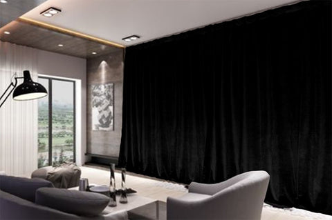 Large Thick Velvet Blockout Curtains 560x 230cm PINCH PLEAT 2 panelHooks Black V702-CNA9-1 BLACK